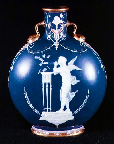 Minton pilgrim bottle, 1875 by Marc Louis Emmanuel Solon